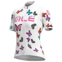 ALE BUTTERFLY LADY Radtrikot Damen kurzarm weiß