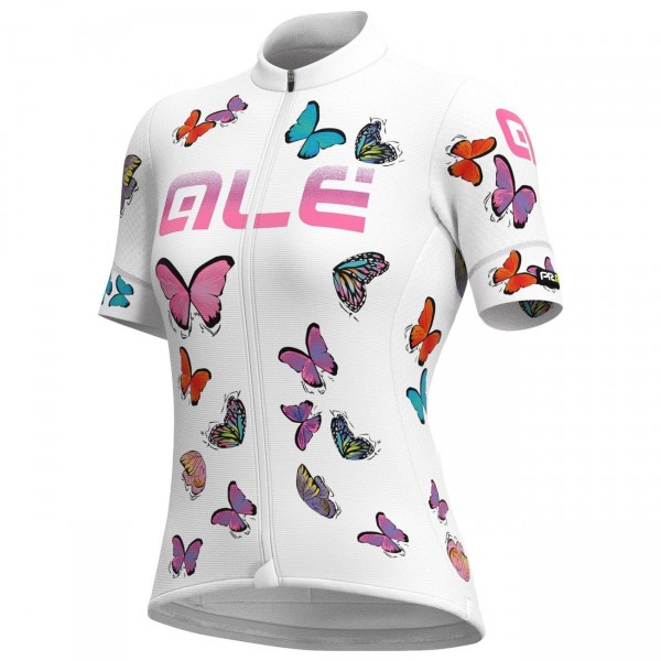 ALE BUTTERFLY LADY Radtrikot Damen kurzarm weiß
