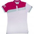 CELESTE STRIPE Damen Poloshirt weiß magenta CELESTE STRIPE Damen Poloshirt weiß magenta