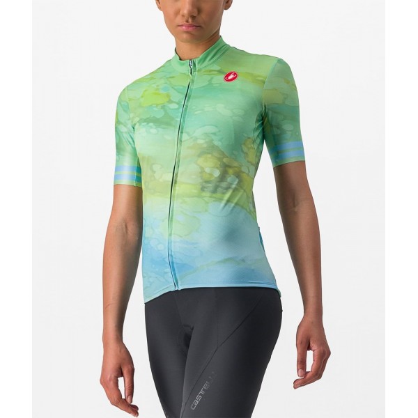 MARMO Radtrikot Damen kurzarm grün-blau (multicolor baby blue)