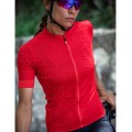 Promessa Jacquard Radtrikot Damen kurzarm rot