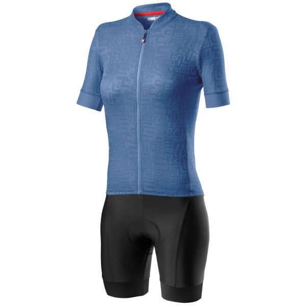 Damen Radsport-Set (Radtrikot Promessa Jacquard+Radhose Prima) blau/schwarz