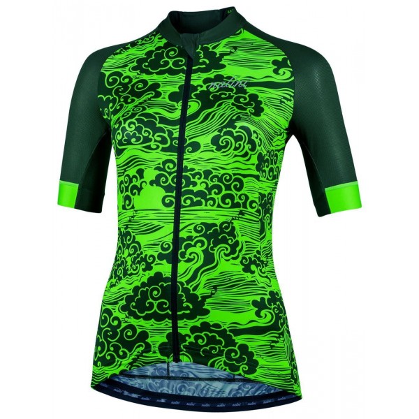 BEIJING 2008 Radtrikot Damen kurzarm grün (E21-4449)