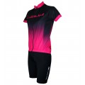 Damen-Radsport-Set (Radtrikot HORIZON+Radhose RAYMAN) pink/schwarz