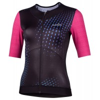 Lady Laser Radtrikot Damen kurzarm schwarz/pink (E22-4000)