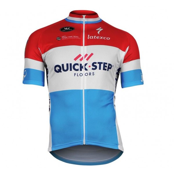 2017-2018 QUICK-STEP FLOORS Champion von Luxemburg Radtrikot Kurzarm Radtrikot Kaufen