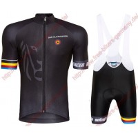 Radsport Bioracer Van Vlaanderen schwarz 2018 Radbekleidung Satz Trikot Kurzarm+Trägerh Radtrikot Kaufen