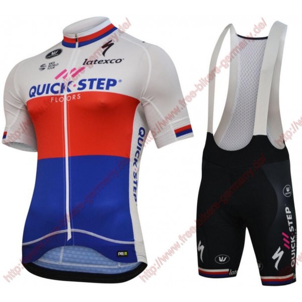 Radsport Quick Step Floors 2018 Czech champion Radbekleidung Satz Trikot Kurzarm+Trägerh Radtrikot Kaufen