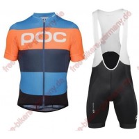 Profiteam 2018 POC Essential furfural multi Blau Radbekleidung Satz Trikot Kurzarm+Trägerhosen Sets Radtrikot Kaufen