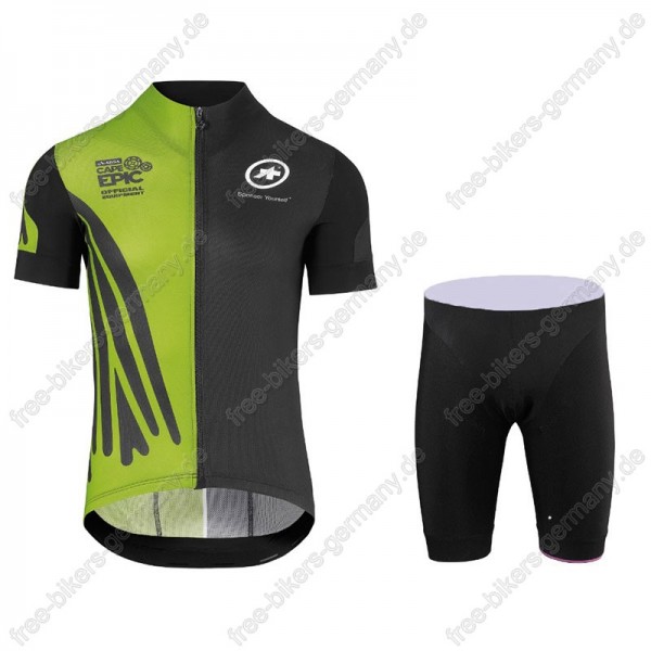 Assos SS.Capeepicx Equipe Trikot Kurzarm+Fahrradhose Grün schw Radtrikot Kaufen