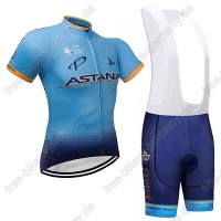 Astana blau Radbekleidung Satz Trikot Kurzarm+Trägerhosen  Radtrikot Kaufen