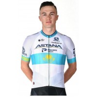 Fahrradbekleidung Radsport 2020 Astana Pro Team Trikot Kurzarm Outlet Weiß Radtrikot Kaufen