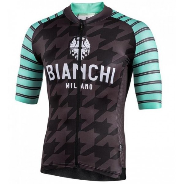 Fahrradbekleidung Radsport 2020 BIANCHI MILANO Flumini Trikot Kurzarm Outlet schwarz/Grün Radtrikot Kaufen