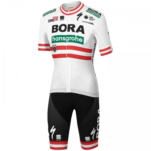Fahrradbekleidung Radsport 2020 BORA-hansgrohe Austrian Champion Radbekleidung Satz Trikot Kurzarm+Fahrradhose Se Radtrikot Kaufen