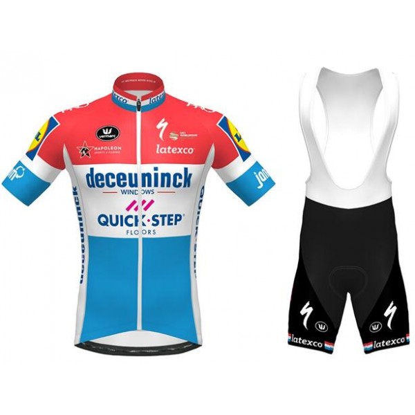 Fahrradbekleidung Radsport 2020 DECEUNINCK QUICK-STEP Luxembourgian Champion Radbekleidung Satz Trikot Kurzarm+Träger Radtrikot Kaufen