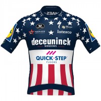 Fahrradbekleidung Radsport 2020 DECEUNINCK QUICK-STEP USA Zeitfahrmeister Trikot Kurzarm Outlet Radtrikot Kaufen