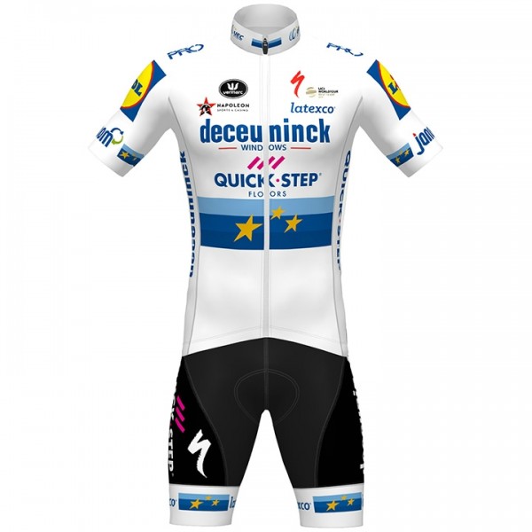 Fahrradbekleidung Radsport 2020 DECEUNINCK QUICK-STEP European Champion Radbekleidung Satz Trikot Kurzarm+Fahrradhose  Radtrikot Kaufen