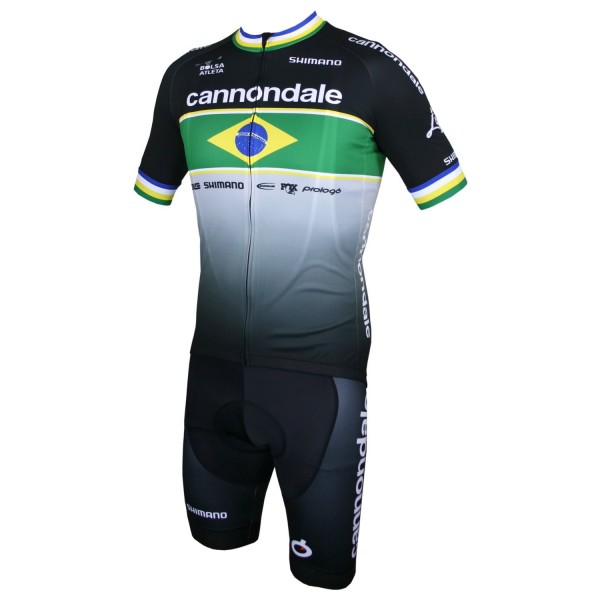 Fahrradbekleidung Radsport 2020 Cannondale FACTORY RACING Brazil Radbekleidung Satz Trikot Kurzarm+Trägerhosen Set O Radtrikot Kaufen