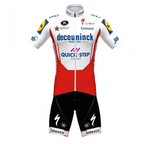 Fahrradbekleidung Radsport 2020 DECEUNINCK QUICK-STEP TdF Radbekleidung Satz Trikot Kurzarm+Trägerhosen Set Outlet  Radtrikot Kaufen
