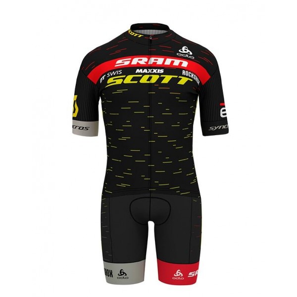 Fahrradbekleidung Radsport 2020 SCOTT SRAM Pro Race Radbekleidung Satz Trikot Kurzarm+Trägerhosen Set Outl Radtrikot Kaufen