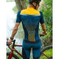 New Respect Radtrikot kurzarm blau/gelborange New Respect Radtrikot kurzarm blau/gelborange