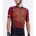 ALE CHECKER Radtrikot kurzarm schwarz/rot