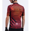 ALE CHECKER Radtrikot kurzarm schwarz/rot