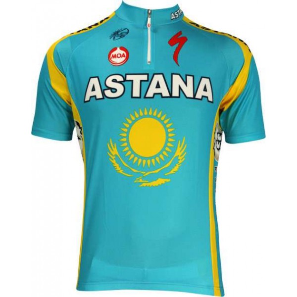 Astana kasachischer Meister 2010 Radsport-Profi-Team-Kurzarmtrikot mit kurzem Reißverschluss Astana kasachischer Meister 2010 Radsport-Profi-Team-Kurzarmtrikot mit kurzem Reißverschluss