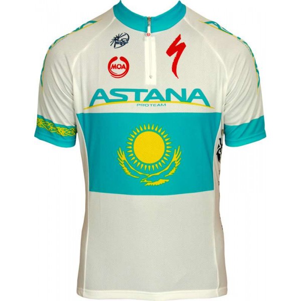 ASTANA kasachischer Meister 2011 Radsport-Profi-Team-Kurzarmtrikot mit kurzem Reißverschluss