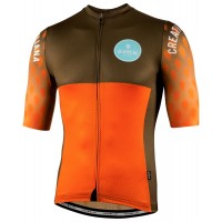 TIRANO Radtrikot kurzarm orange/olivgrün
