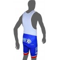 FRANCAISE DES JEUX (FDJ) 2016 Trägerhose blau B'TWIN Radsport-Profi-Team