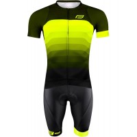ASCENT Radsport-Set (Radtrikot langer RV+Trägerhose) grün/gelb/schwarz