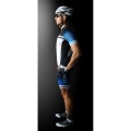 DASH Radtrikot kurzarm blau/weiß