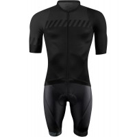 FASHION Radsport-Set (Radtrikot langer RV+Trägerhose) schwarz