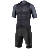 PODIUM Radsport-Set (Radtrikot kurzarm+Trägerhose kurz) schwarz/grau