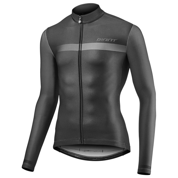 PODIUM Radtrikot langarm schwarz/grau