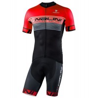 Radsport-Set (Radtrikot BORGO B+Radhose VILLAGGIO B) schwarz/rot