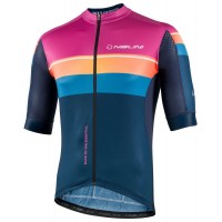 New Speed Radtrikot kurzarm blau/orange/magenta