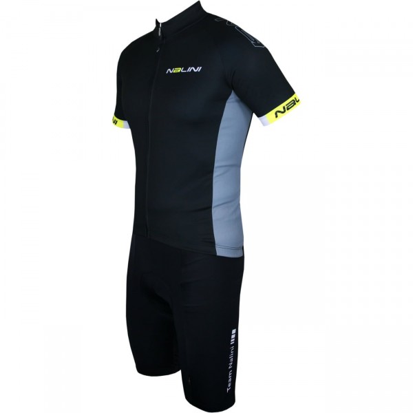 Radsport-Set (Radtrikot Native Jersey+Radhose SISCO 2) schwarz/neongelb