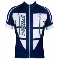 STEEL JERSEY Radtrikot kurzarm blau/weiß