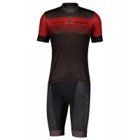 RC TEAM 20 Radsport-Set (Kurzarmtrikot kurzer RV+Radhose kurz) weinrot/schwarz