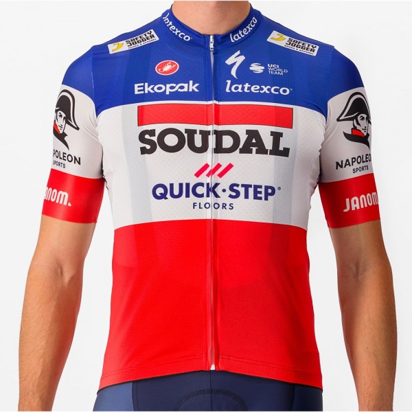 Soudal Quick-Step französischer Meister 2023 Competizione Radtrikot kurzarm-Radsport-Profi-Team Soudal Quick-Step französischer Meister 2023 Competizione Radtrikot kurzarm-Radsport-Profi-Team