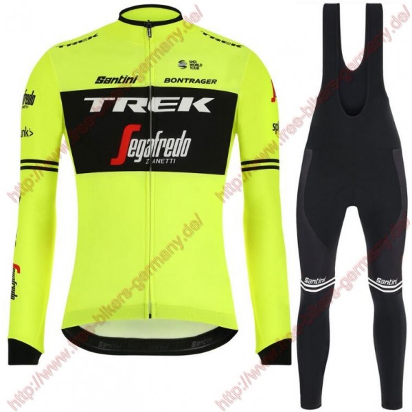 Profiteams Trek Segafredo 2019 training Fluo gelb Radsport Fahrradbekleidung Trikot Langarm+Lang Tr Radtrikot Kaufen