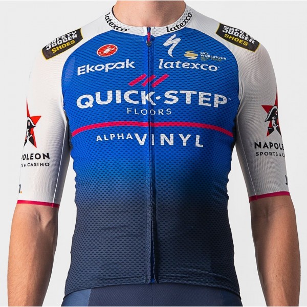 Quick Step-Alpha Vinyl 2022 CLIMBER'S 3.1 Radtrikot kurzarm(langer RV)-Radsport-Profi-Team Radtrikot Kaufen