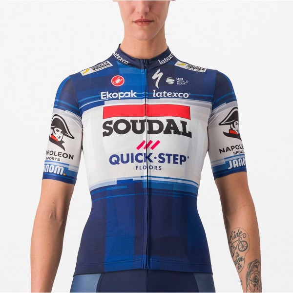 Soudal Quick-Step 2023 Competizione Radtrikot Damen kurzarm-Radsport-Profi-Team Radtrikot Kaufen