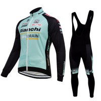 2015 BIANCHI IDRO DRAIN Fahrradbekleidung Radtrikot Satz Langarm und Lange Trägerhose Radtrikot Kaufen
