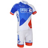 2015 FDJ Radbekleidung Radtrikot Kurzarm und Fahrradhosen Kurz Radtrikot Kaufen