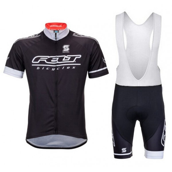 2015 Felt Fahrradbekleidung Satz Fahrradtrikot Kurzarm Trikot und Kurz Trägerhose schwarz Radtrikot Kaufen
