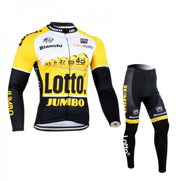 2015 Lotto Fahrradbekleidung Radtrikot Satz Langarm und Lange Fahrradhose Radtrikot Kaufen