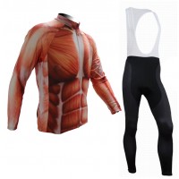 2015 Muscle Fahrradbekleidung Radtrikot Satz Langarm und Lange Trägerhose Radtrikot Kaufen